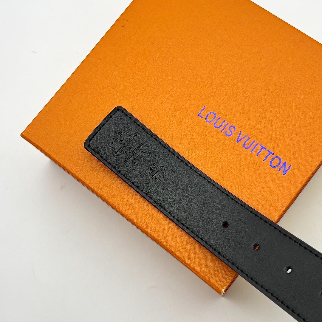 Louis Vuitton ベルト ダミエ LVロゴ ゴールド金具 メンズ