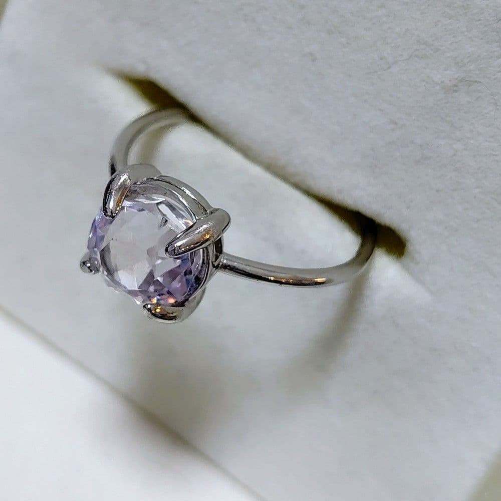 スポジュミン　クンツァイト　シンプルシルバーリング