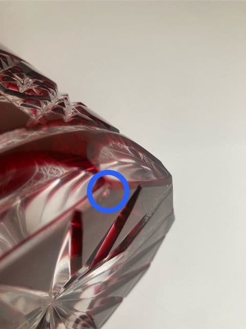 Meissen マイセンクリスタル 赤被せ　フラワー レッド 花瓶　30cm