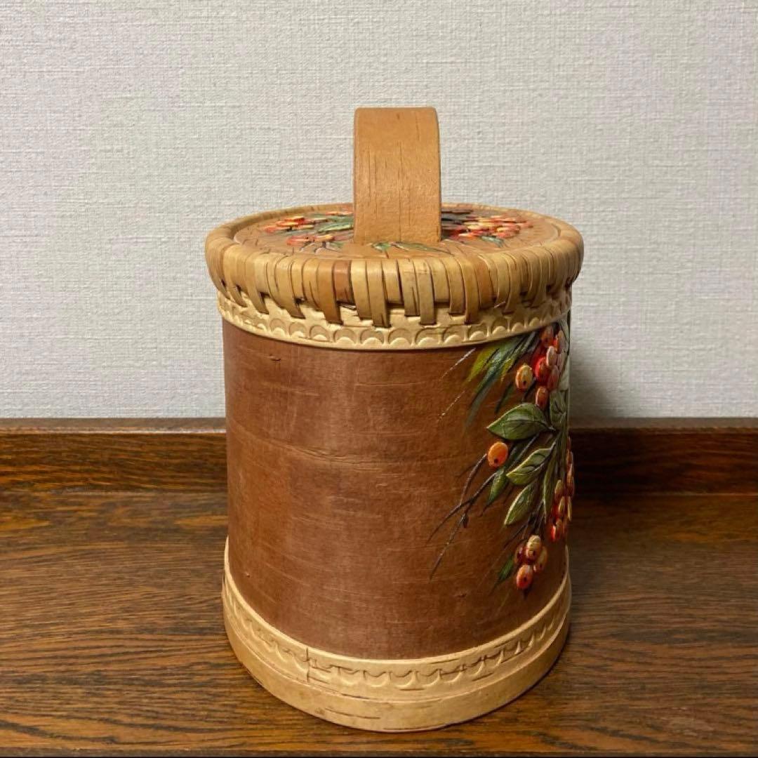 ロシア雑貨☆白樺工芸ベレスタ収納box ナナカマド リャビーナ マトリョーシカ