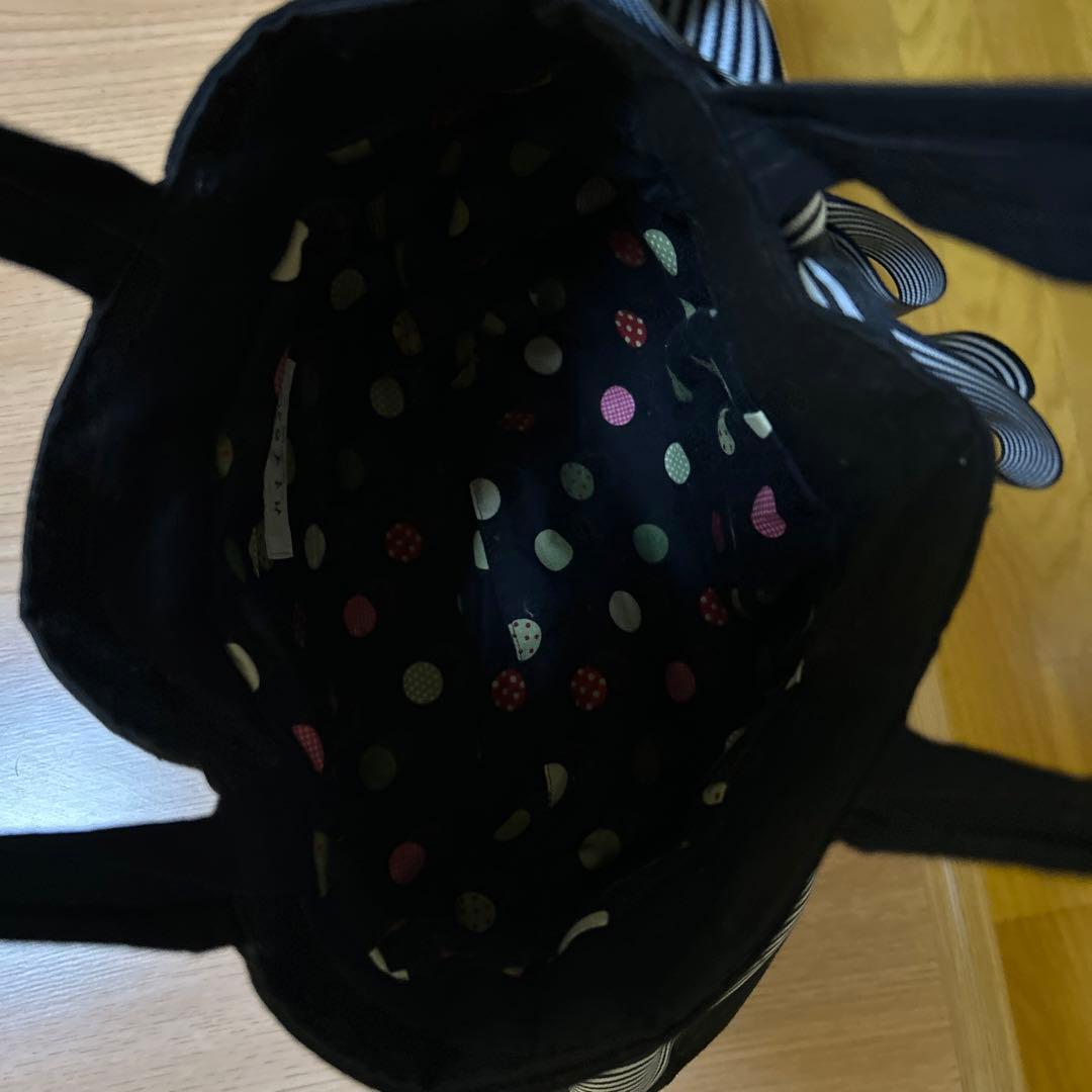 ハンドメイド　れえすの花　リボン付きスパンコール装飾グラニーバッグ