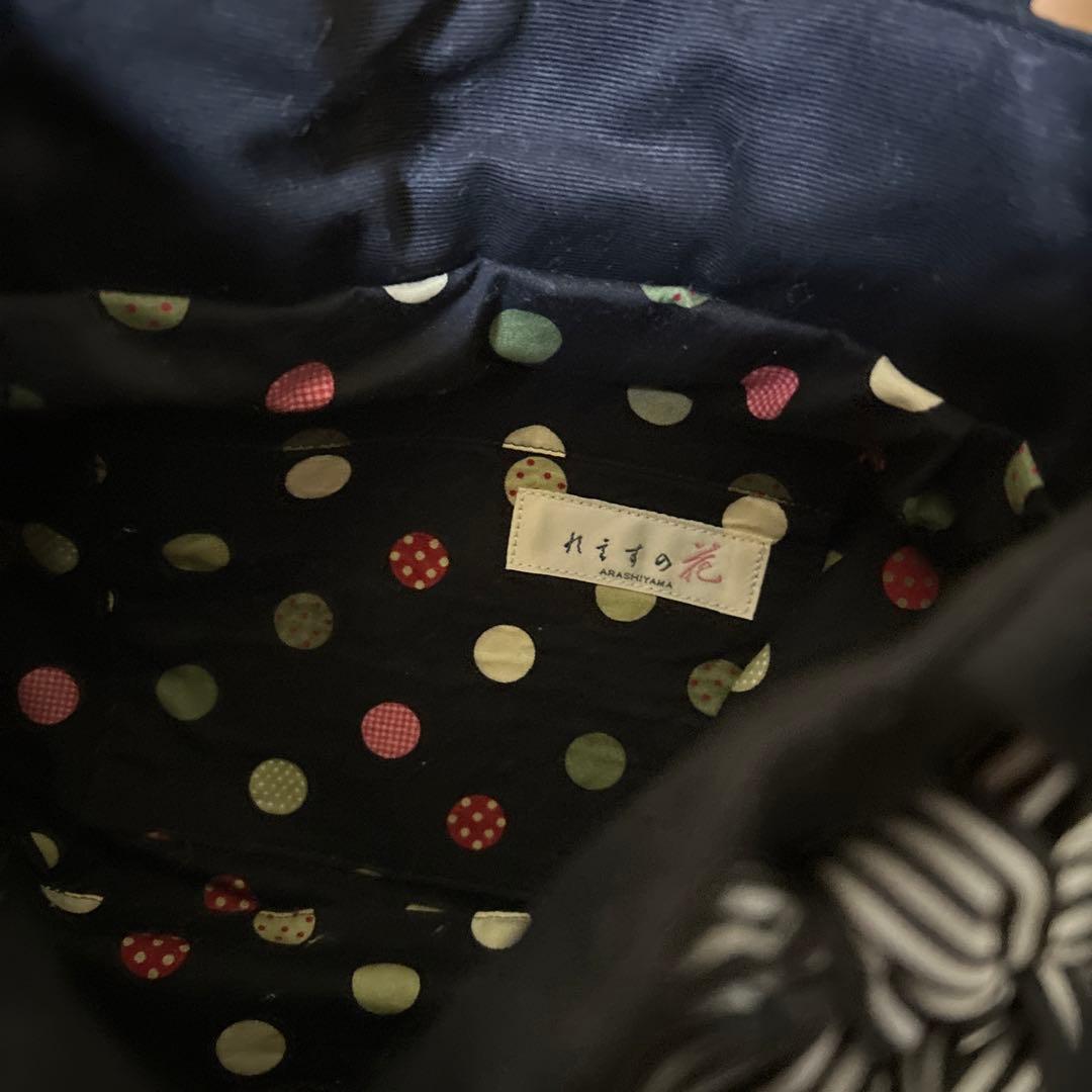 ハンドメイド　れえすの花　リボン付きスパンコール装飾グラニーバッグ