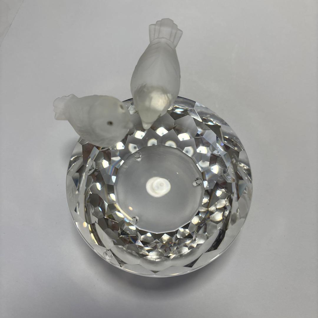 2007年 廃盤品 swarovski スワロフスキー 小鳥の水盤 小物入れ