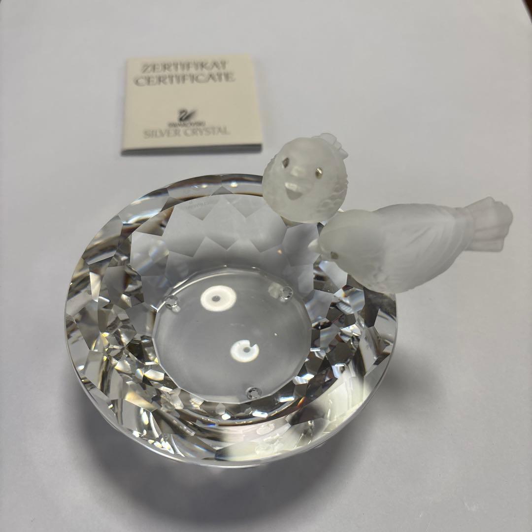 2007年 廃盤品 swarovski スワロフスキー 小鳥の水盤 小物入れ