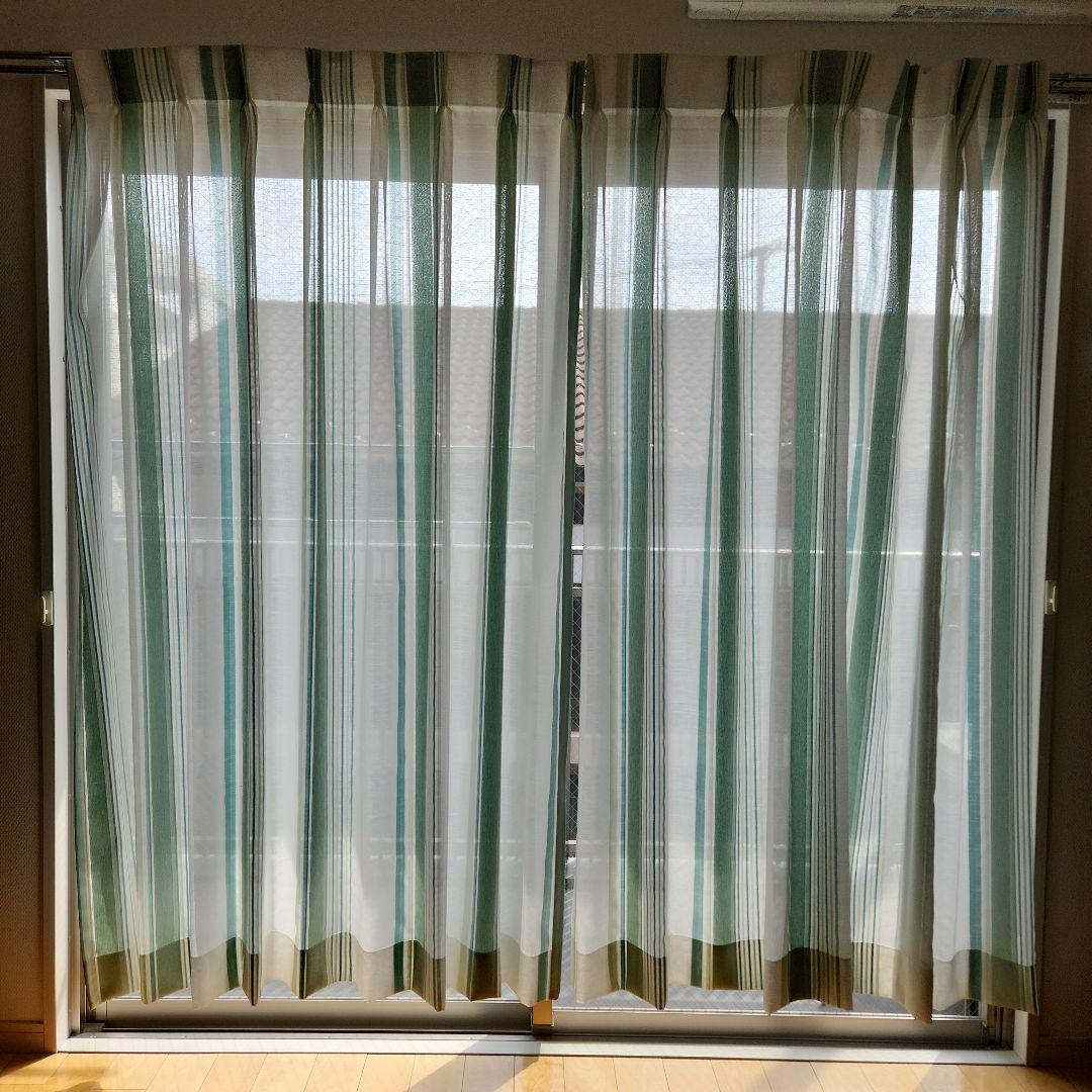 【KEYUCA】 カーテンとレースカーテンセット 約182cm×約101cm