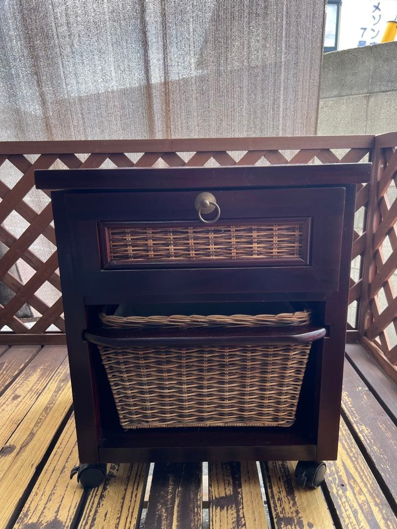 送料込◆アジアンドレッサー ミニキャビネット サイドテーブル 鏡台