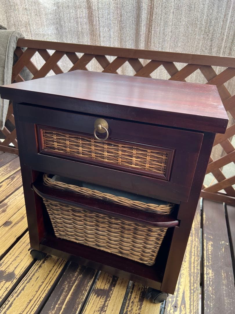 送料込◆アジアンドレッサー ミニキャビネット サイドテーブル 鏡台