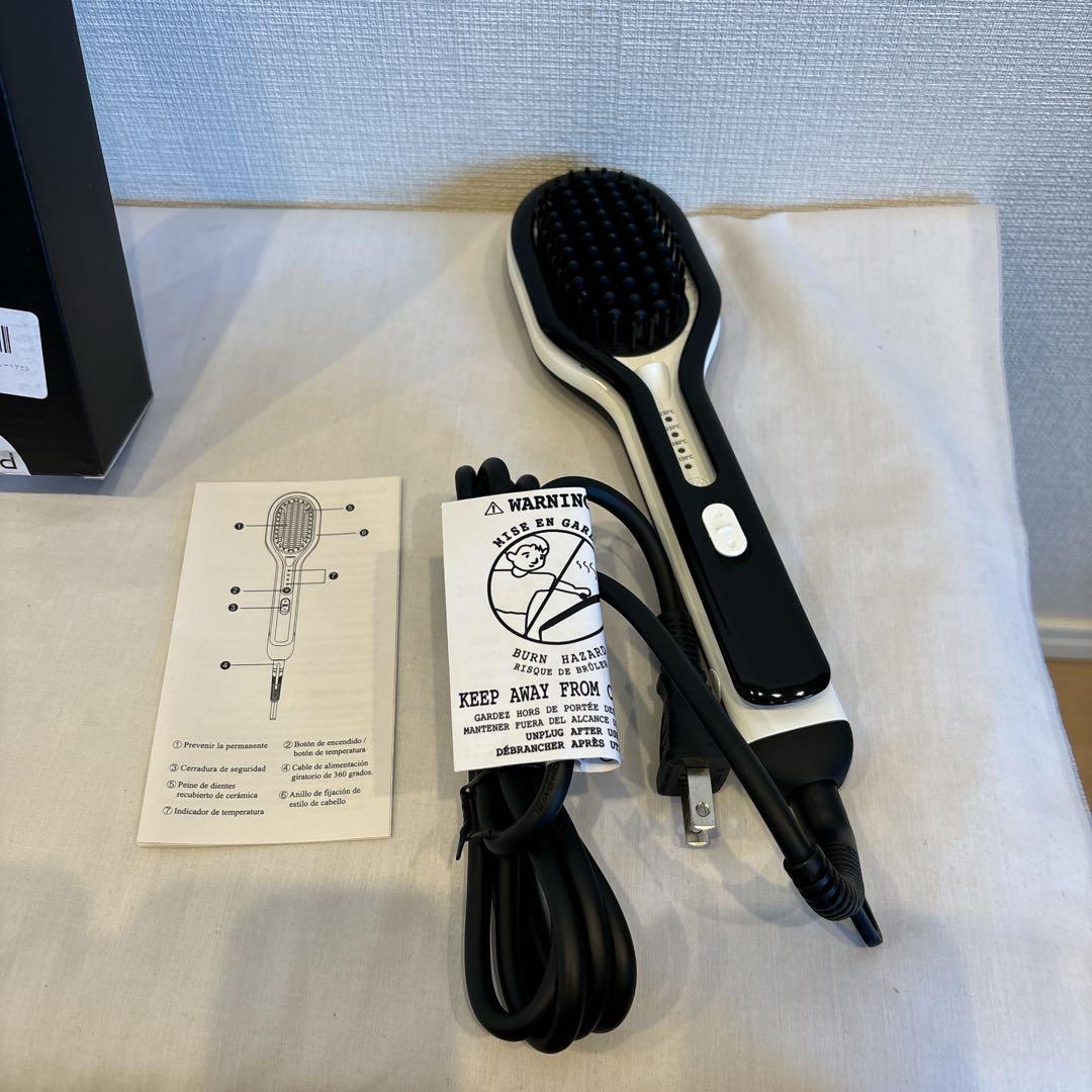 ストレートヘアアイロン ブラシ マイナスイオン ウェット ドライ 二重やけど防止