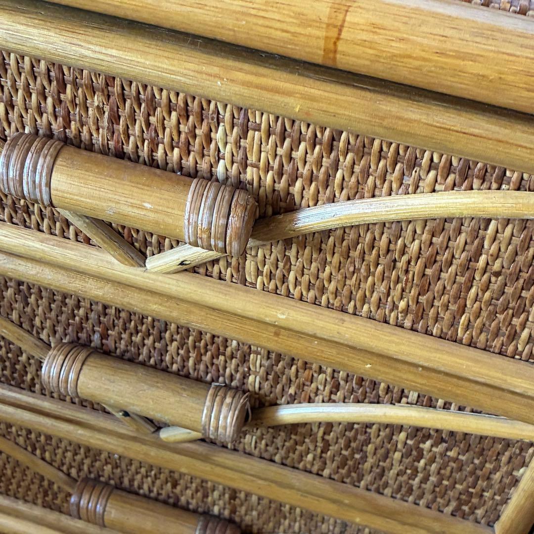 ヴィンテージ ラタン 4段 引き出し ミニチェスト 収納