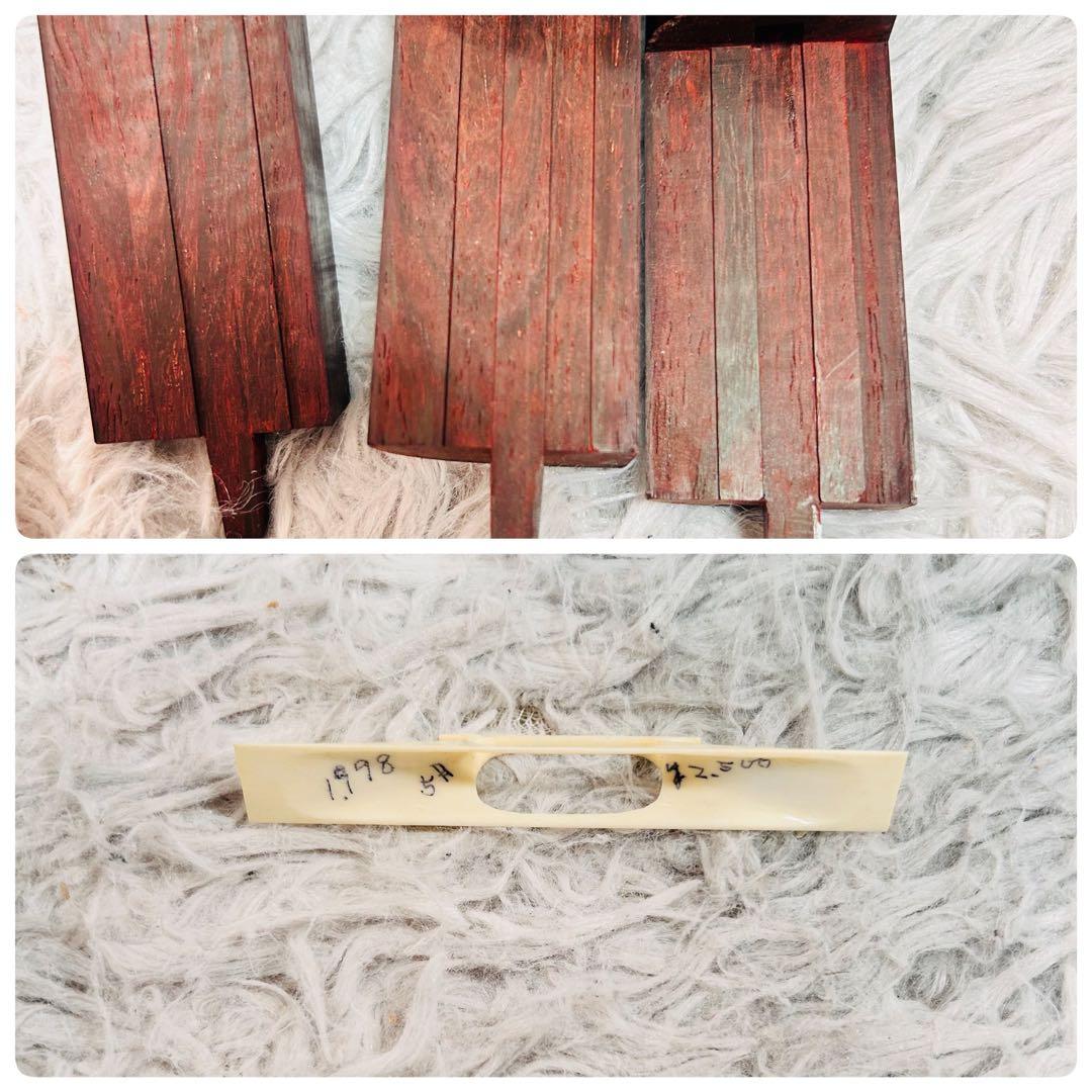 長唄三味線　中棹　紫檀　正寸　丸打胴　本皮　皮破れなし　二本溝