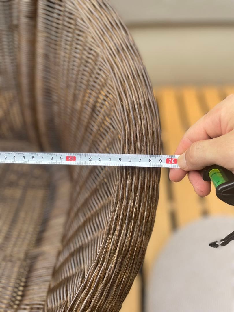 ②カザマ KAZAMA ラタン 丸型座椅子