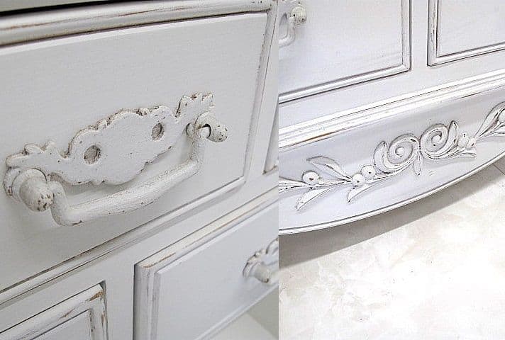展示品　フレンチシャビー ホワイトペイント サイドチェスト ローチェスト