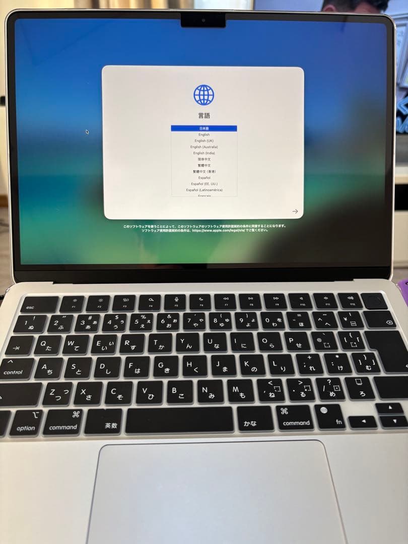 【美品】MacBookAir M2スターライト 日本語キーボード