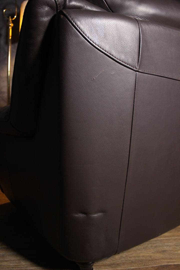 首都圏送無料〜IDC大塚家具 オースチン　2.5人掛け　本革ダークブラウン30万