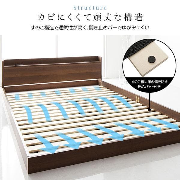 ベッド 低床 ロータイプ ブラック ダブルベッドフレームのみds-2173693