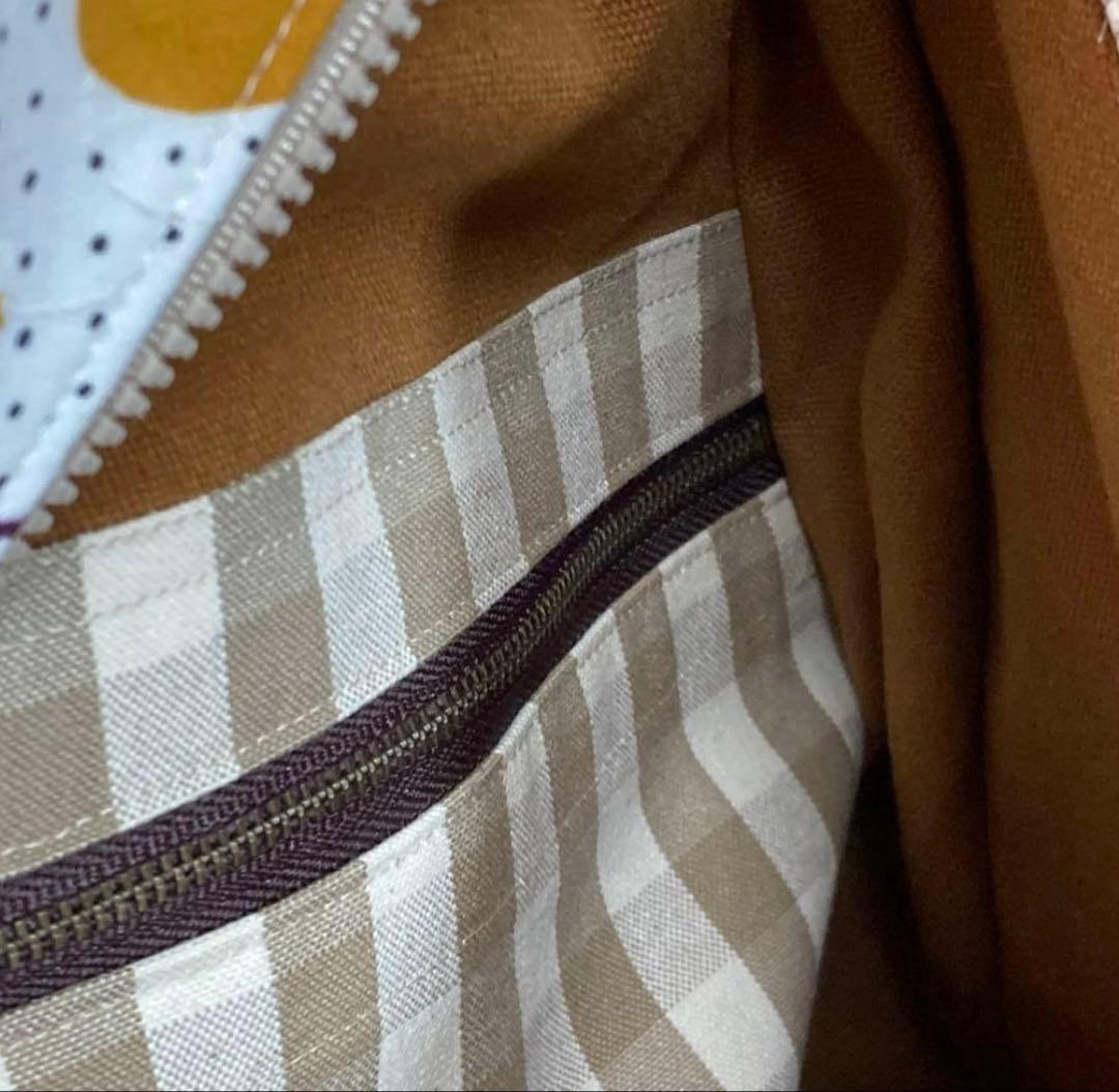 鹿レースのワンショルダー（ホワイト× ブラウン系）