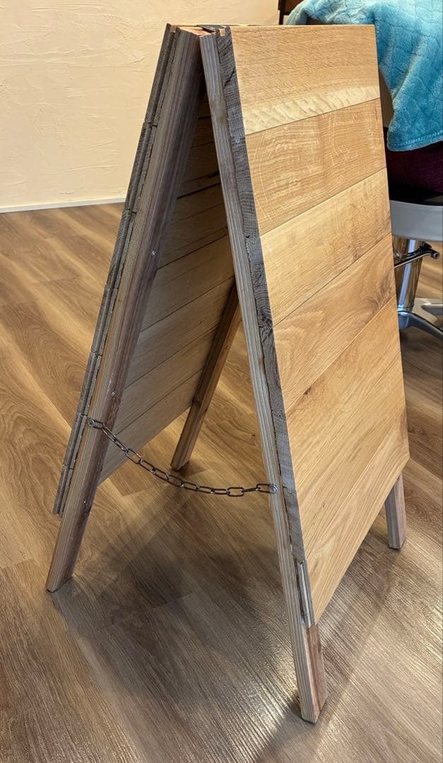 木製 看板　ウェルカムボード　折りたたみ式　Ａ型看板　手作り　Open看板付