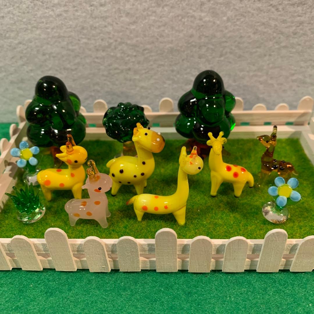 キリン　ガラス細工　ミニチュア