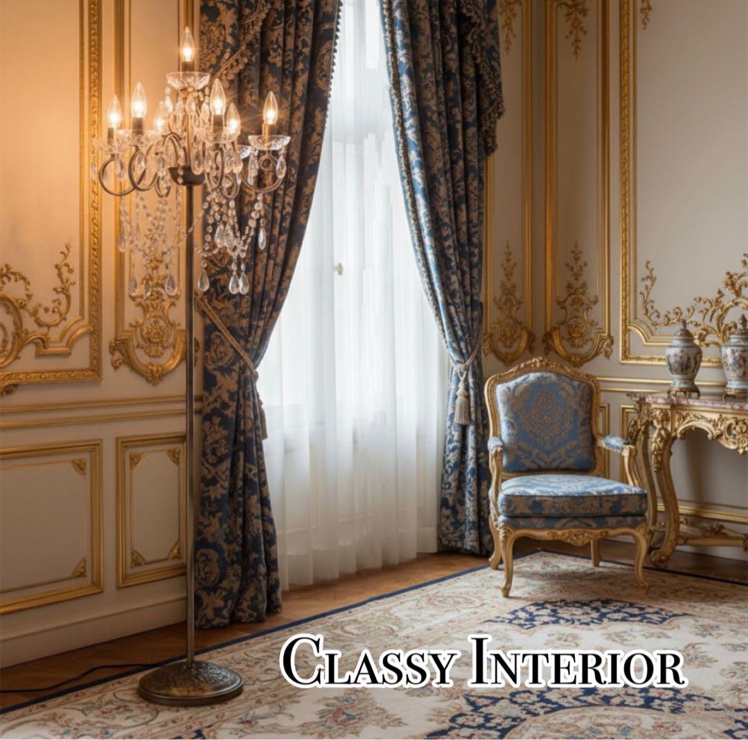 アンティークな部屋/ 7灯式 シャンデリアスタンド/ フロアランプ