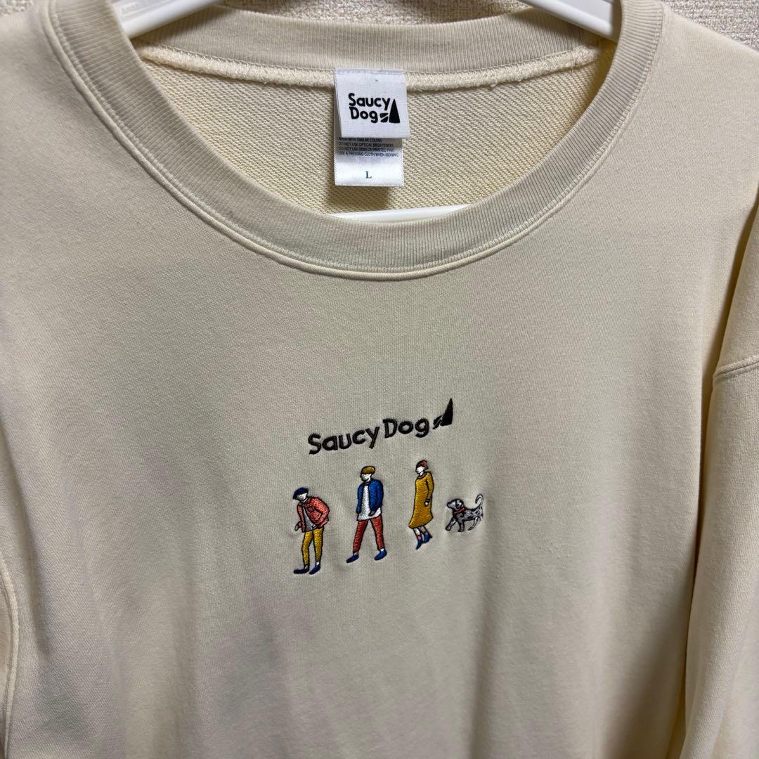 【美品】SaucyDog メンバーおさんぽ刺繍スウェット