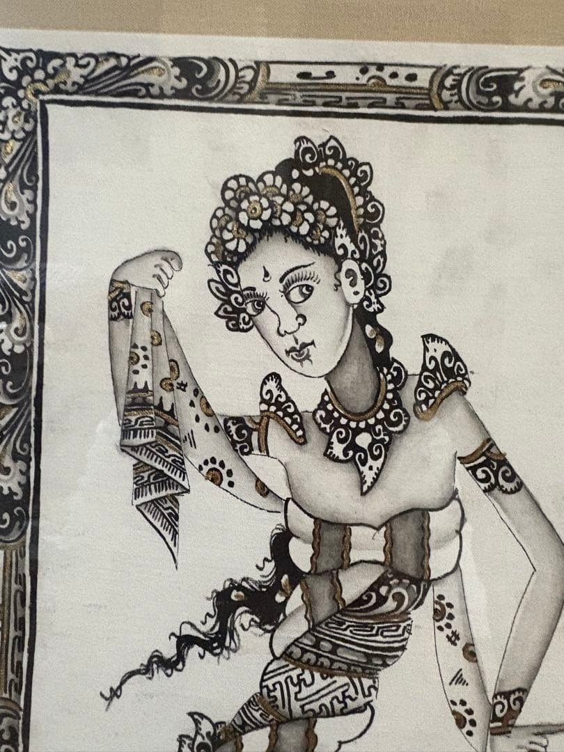 美品　バリ舞踊の女性像 絵画