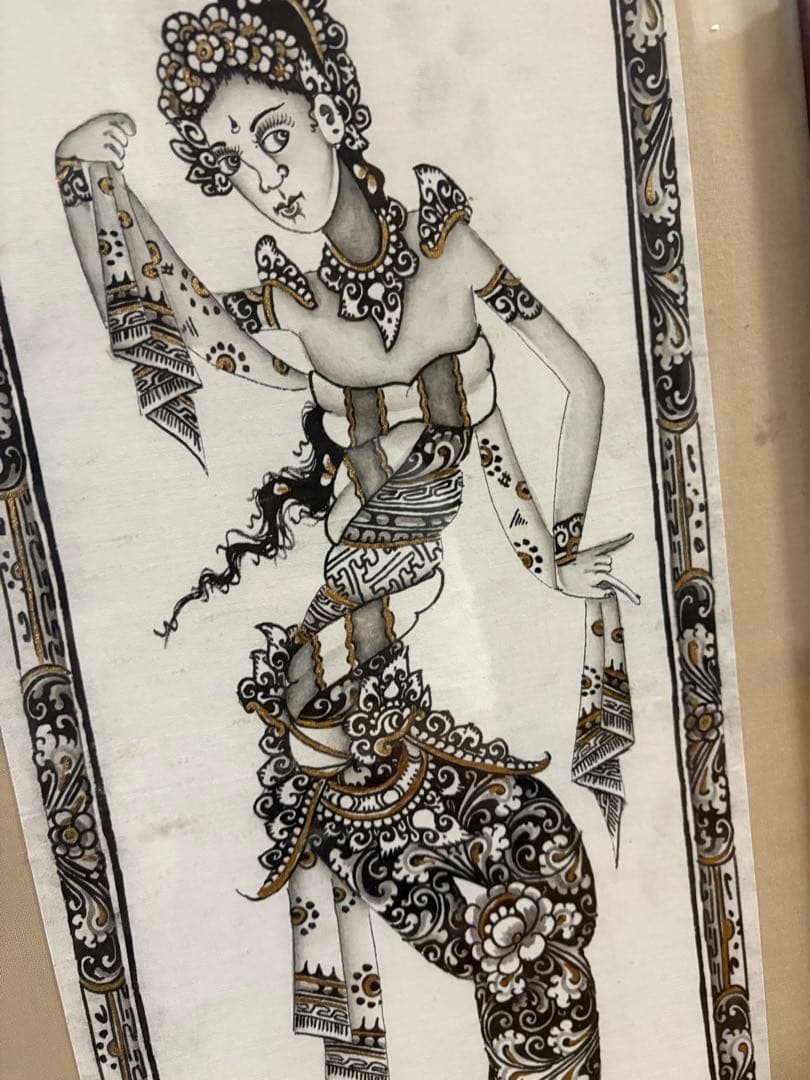 美品　バリ舞踊の女性像 絵画