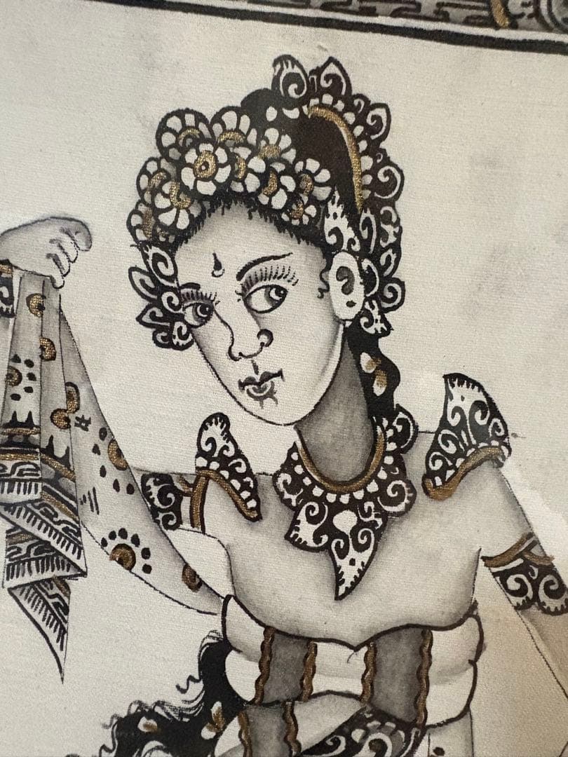 美品　バリ舞踊の女性像 絵画