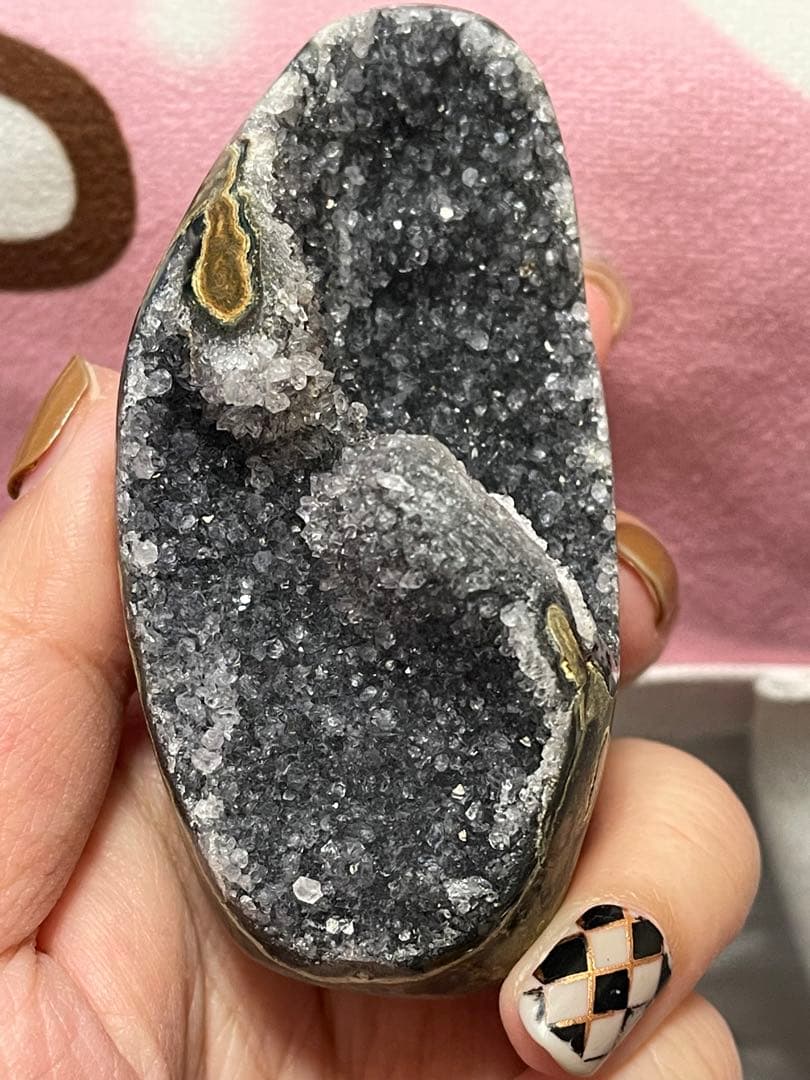 天然石 アメジストクラスター ラブラドライト　六角柱 原石3点セット