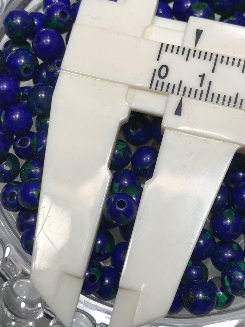 《SHOP》6mm玉【アジュラマラカイト】1mm穴パーツ30個