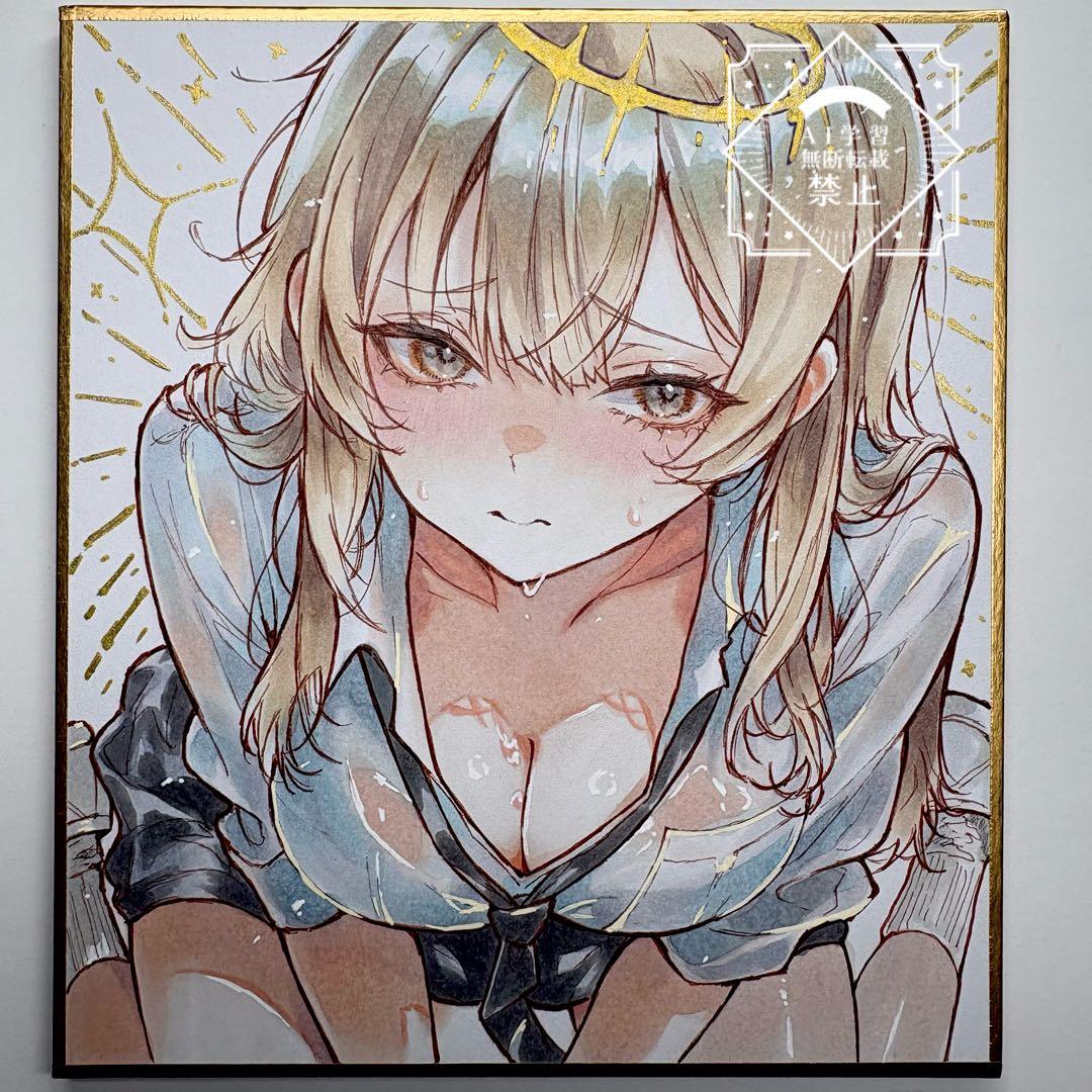 ゆ*り様 一点物 オリジナル 色紙 手描きイラスト アナログ 女の子 創作 原画