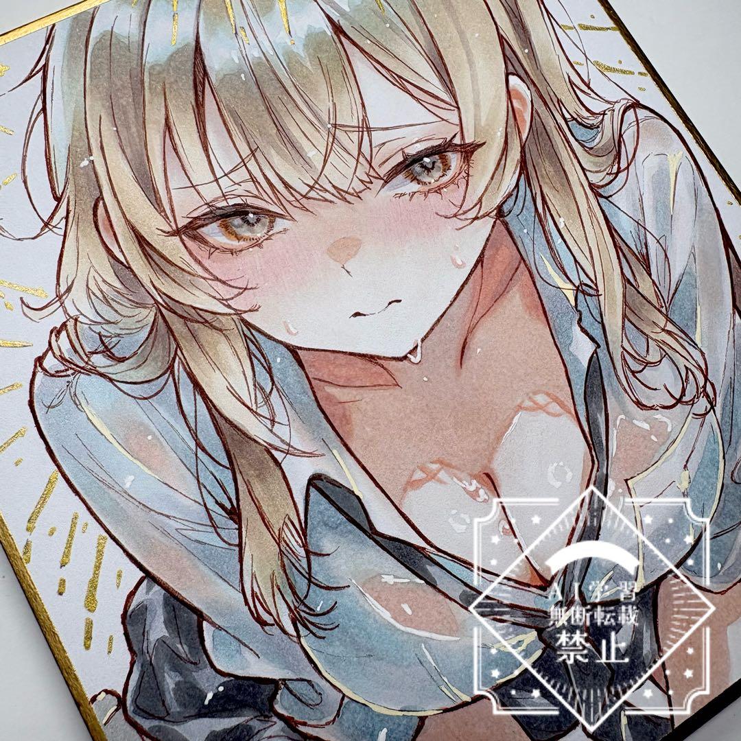 ゆ*り様 一点物 オリジナル 色紙 手描きイラスト アナログ 女の子 創作 原画