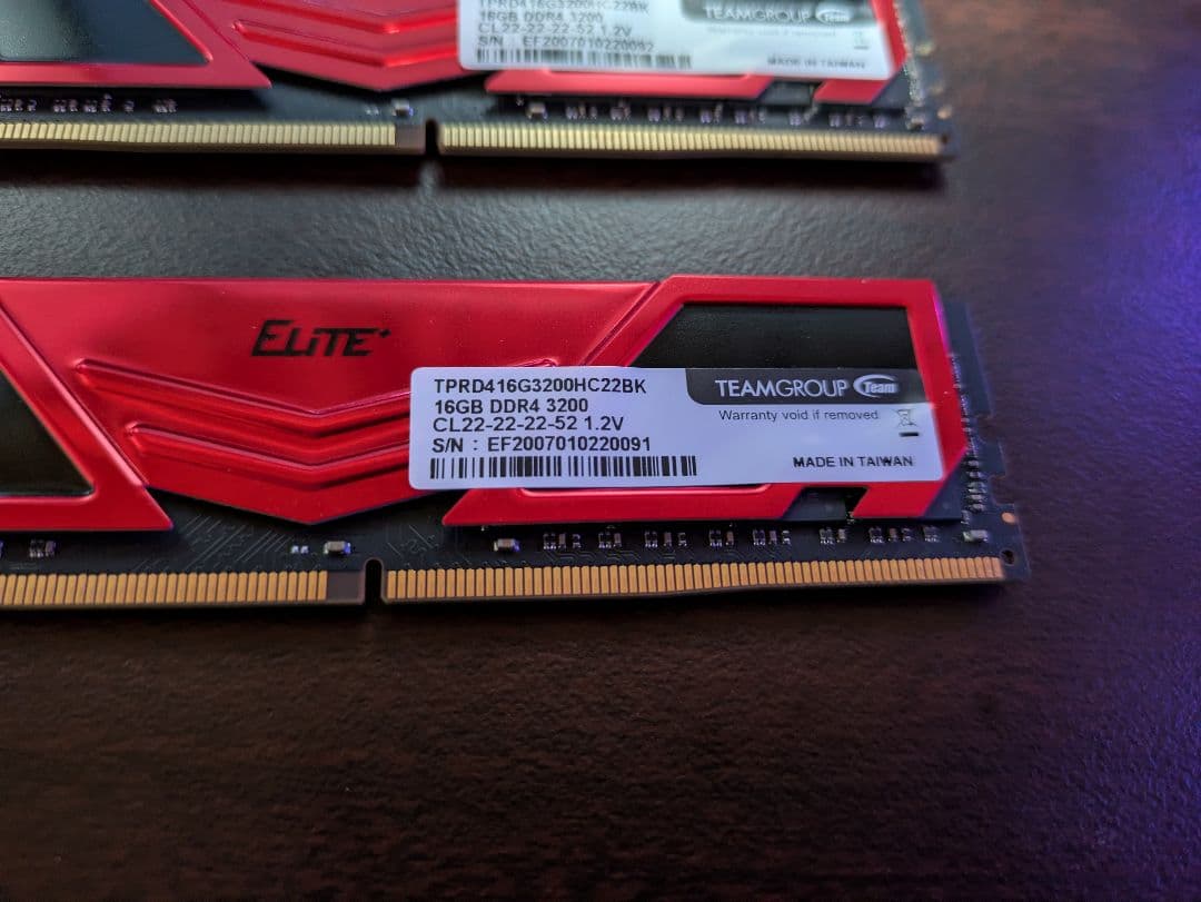 TEAM DDR4 3200Mhz PC4-25600 32GB(16GBx2枚