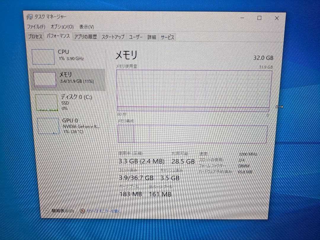TEAM DDR4 3200Mhz PC4-25600 32GB(16GBx2枚