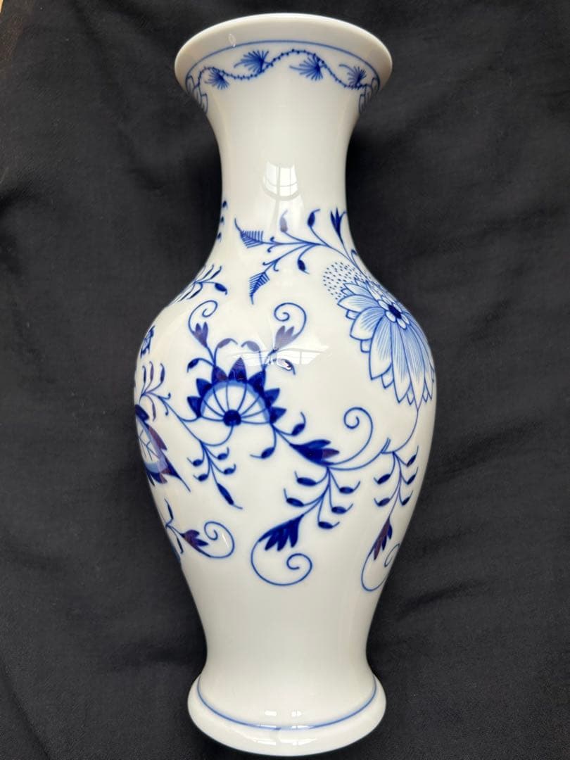 花瓶　マイセン　ブルーオニオン　フラワーベース