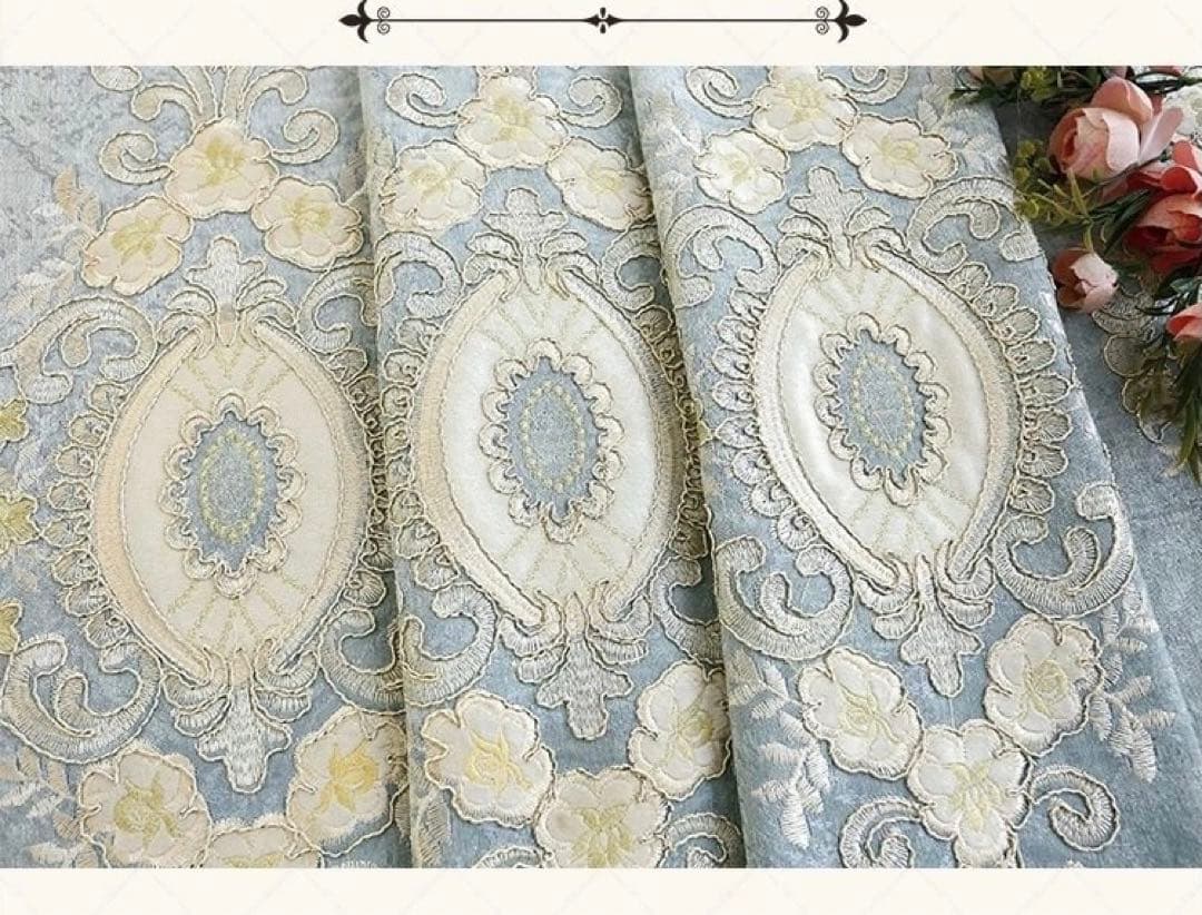 ★オーダー注文★ 106番-刺繍入れ高級カーテン