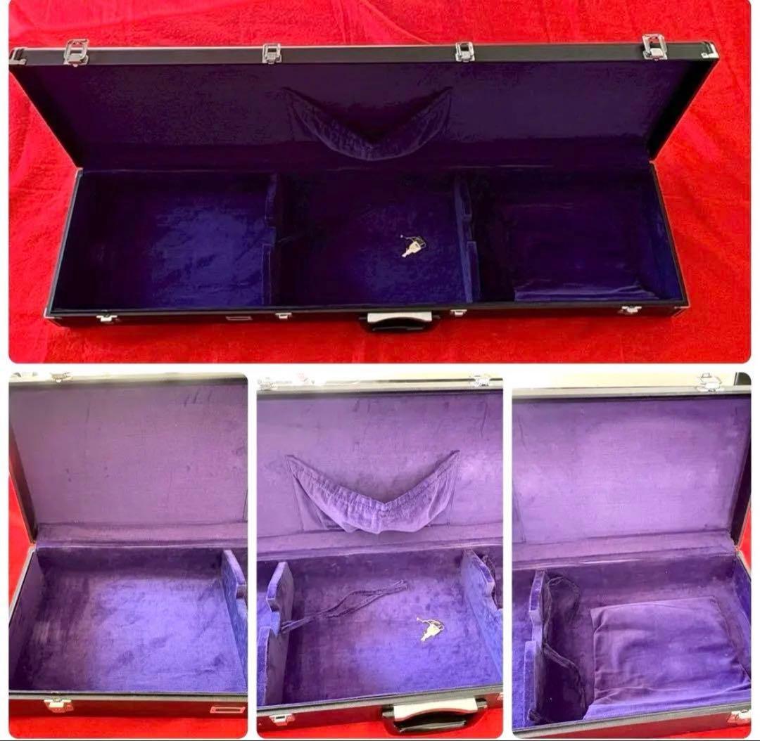 紅木金細 長唄三味線 細棹 子持綾杉胴 犬皮張り 上位仕様 一式セット ケース付