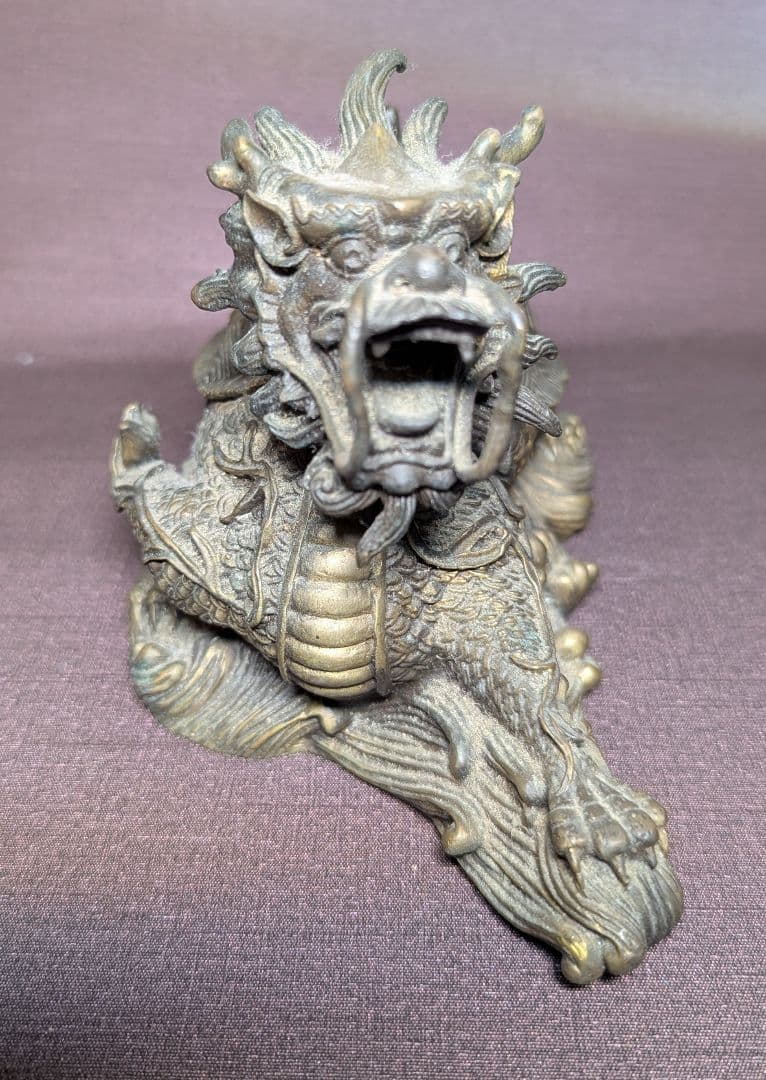 龍亀 香炉 ドラゴンタートル 置物 インセンスバーナー 開運 縁起物 重量感あり