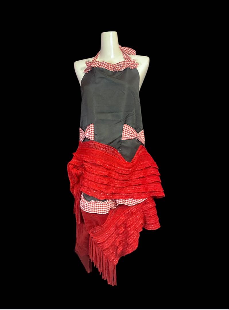 エプロン・三角巾 Red Knit Apron Dress