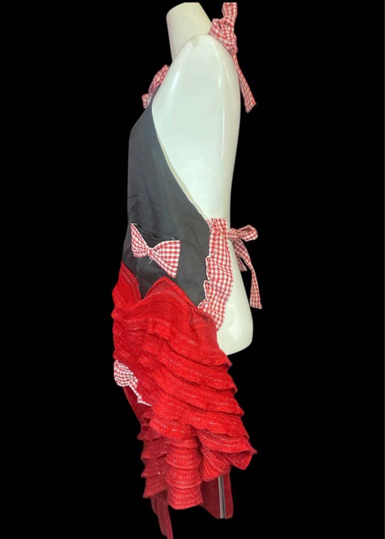 エプロン・三角巾 Red Knit Apron Dress