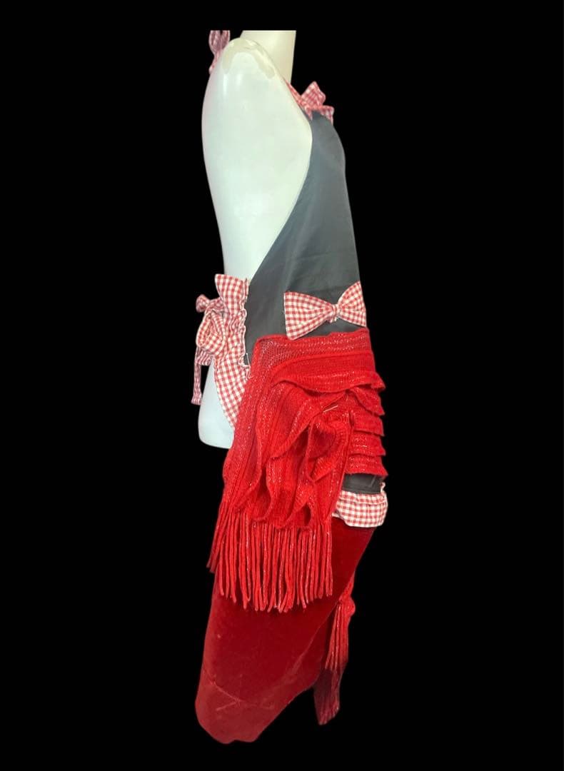 エプロン・三角巾 Red Knit Apron Dress