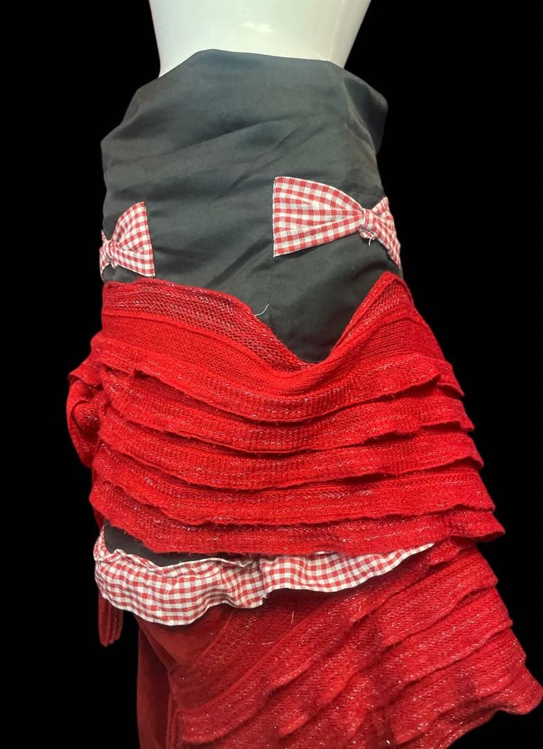 エプロン・三角巾 Red Knit Apron Dress