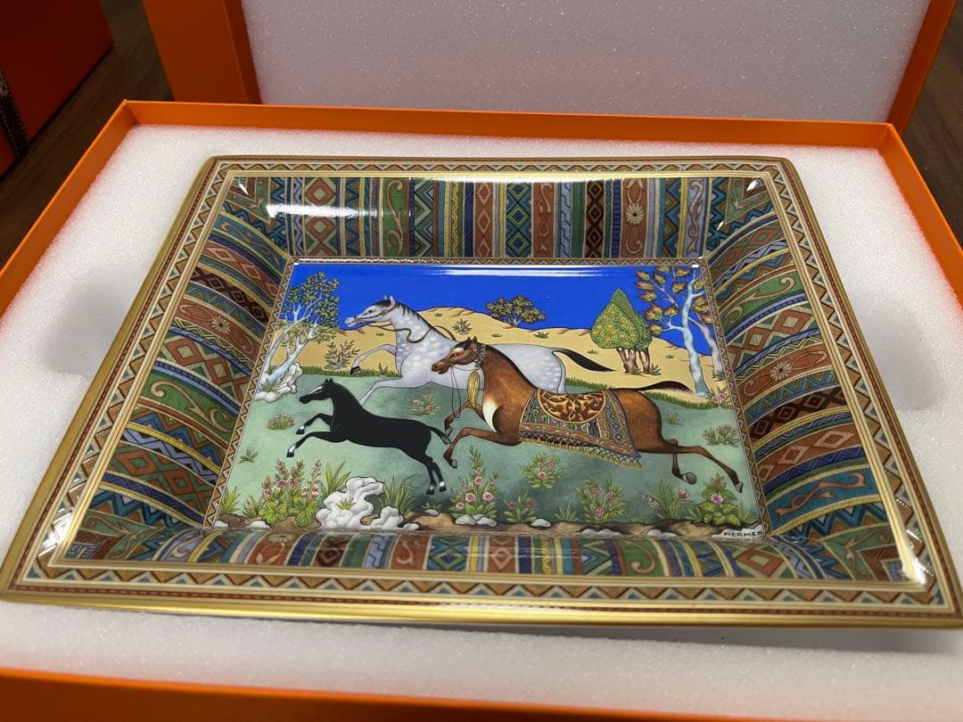 HERMES エルメス シュヴァルドリアン ヴィドゥポッシュ スクエアプレート馬