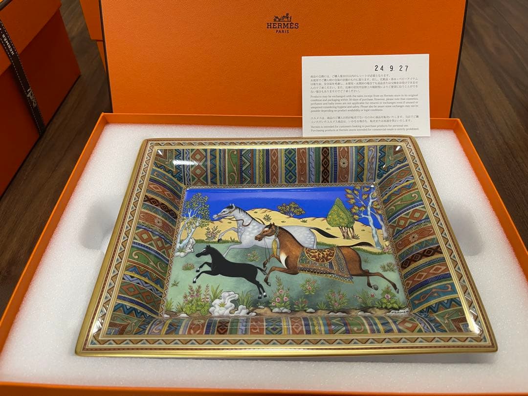HERMES エルメス シュヴァルドリアン ヴィドゥポッシュ スクエアプレート馬
