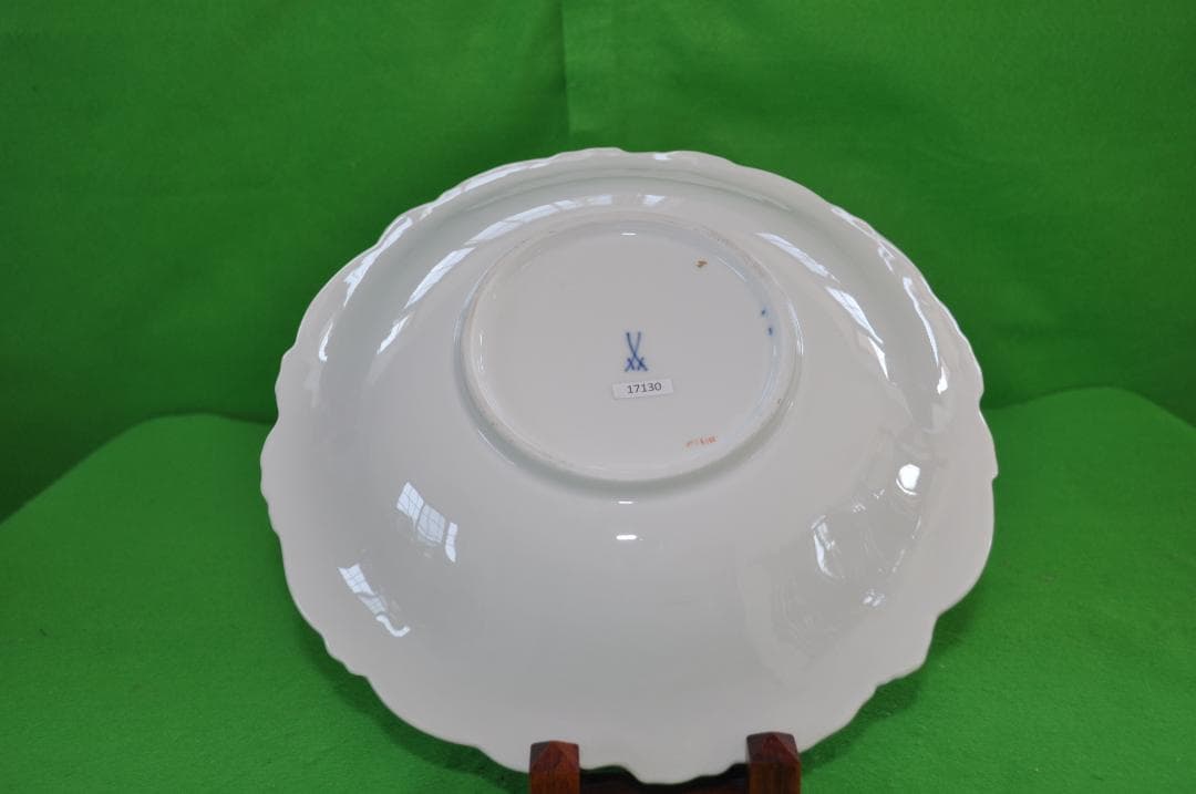 高級品【マイセン】セレモニアボウル・ゴールド＆コバルトキャビネットプレート