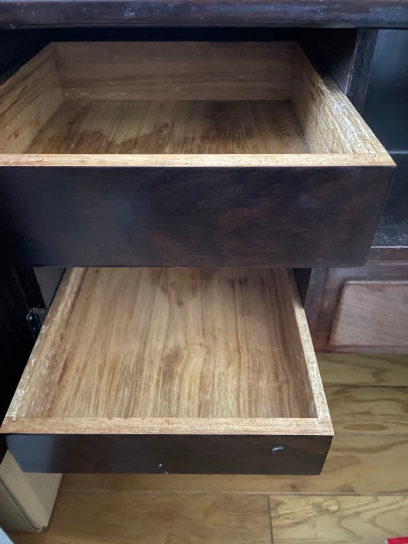 昭和(1960年代)アンティーク　映りの透明感が違う高級鏡使用　三面鏡化粧台