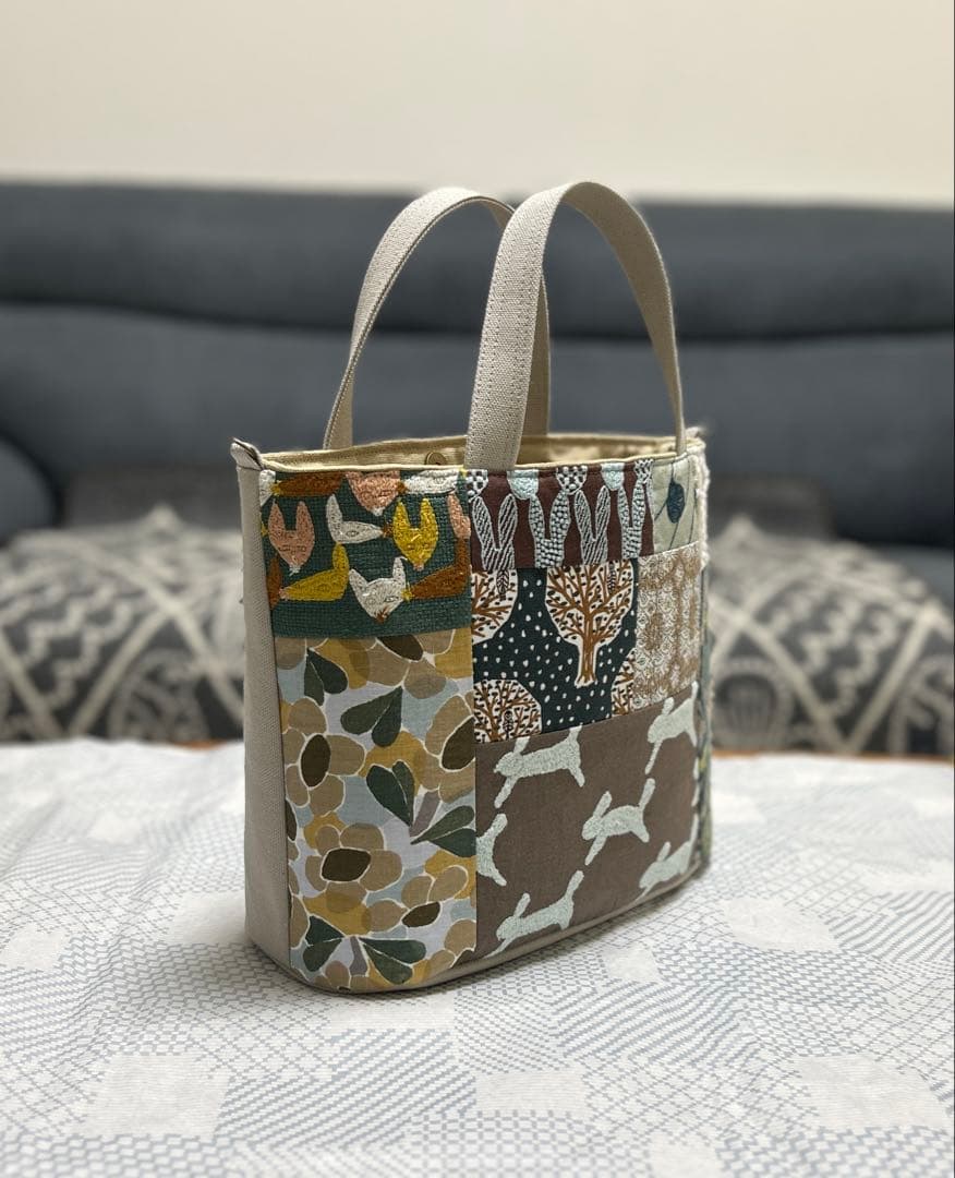 sale ハンドメイド ミナペルホネン パッチのオーバルトート(L)