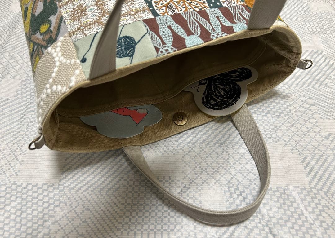 sale ハンドメイド ミナペルホネン パッチのオーバルトート(L)