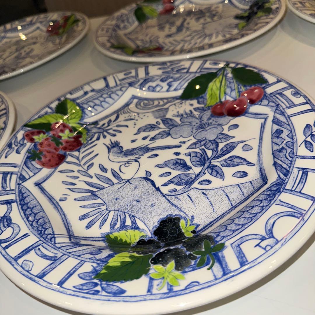 ジアン オワゾブルー ディナープレート×2 ほぼ未使用 France 27cm