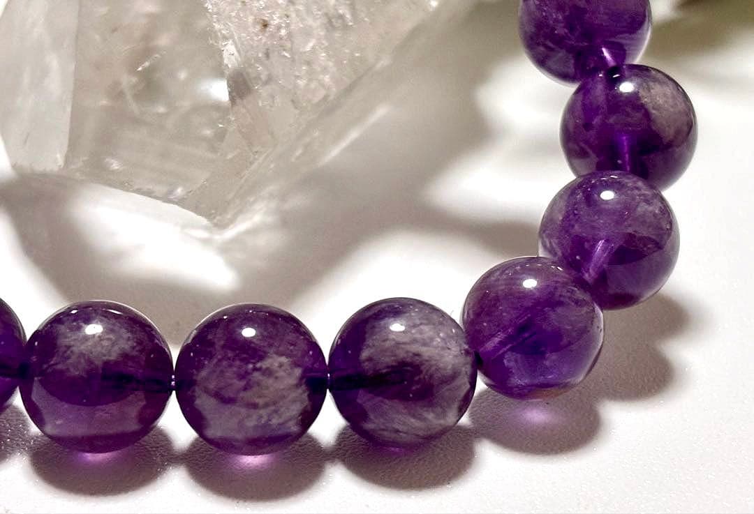 最高品質　超希少入手困難　愛の守護石　エンジェルクラウドアメジストのブレス