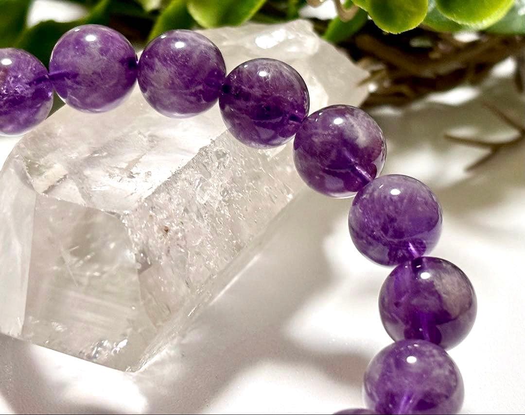 最高品質　超希少入手困難　愛の守護石　エンジェルクラウドアメジストのブレス